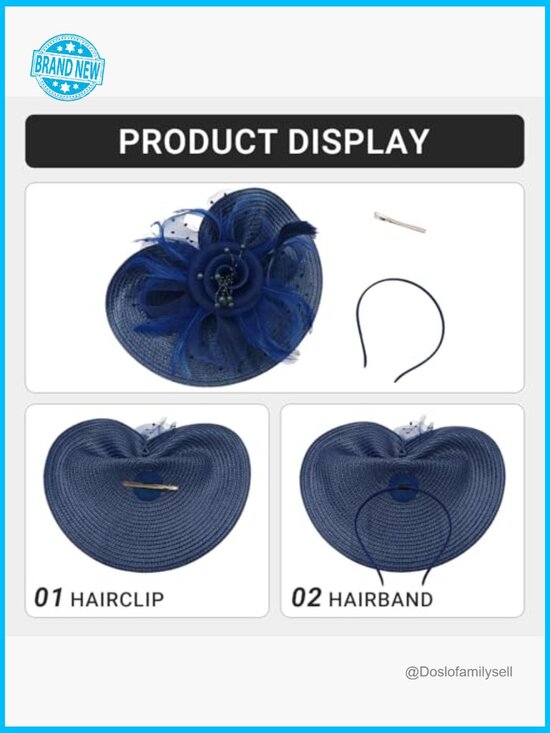 Feather Fascinator Pillbox Hat Derby Hats Tea Party Wedding Cocktail Head main image 6